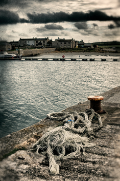 Ropes on Pier in Rathlin Island, Northern Ireland, United Kingdom