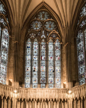 Stained Glass Windows In The Chapter House At York Minster