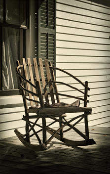 Rocking Chair on a Front Porch, Vermont, USA